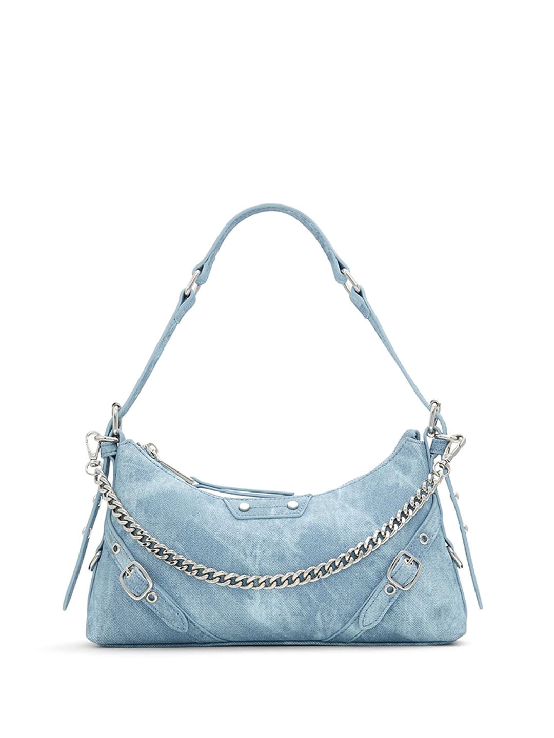 

ALDO Colourblocked Structured Sling Bag with Tasselled, Blue