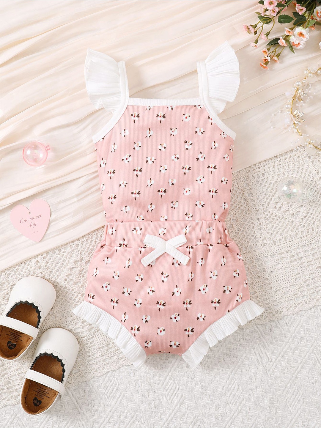 

StyleCast x Revolte Girls Printed Square Neck Top With Shorts, Pink