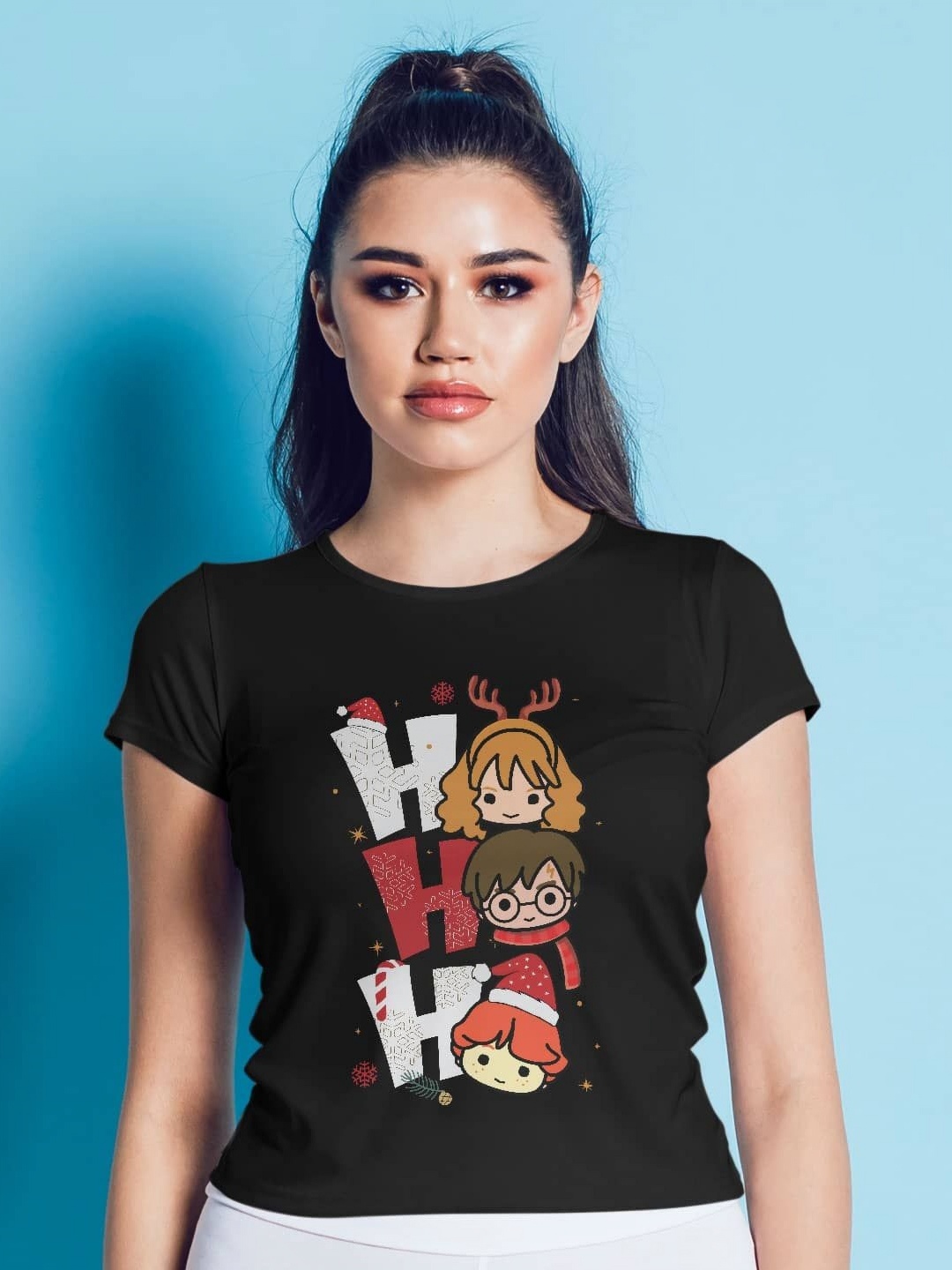 

macmerise Women Printed T-shirt, Black