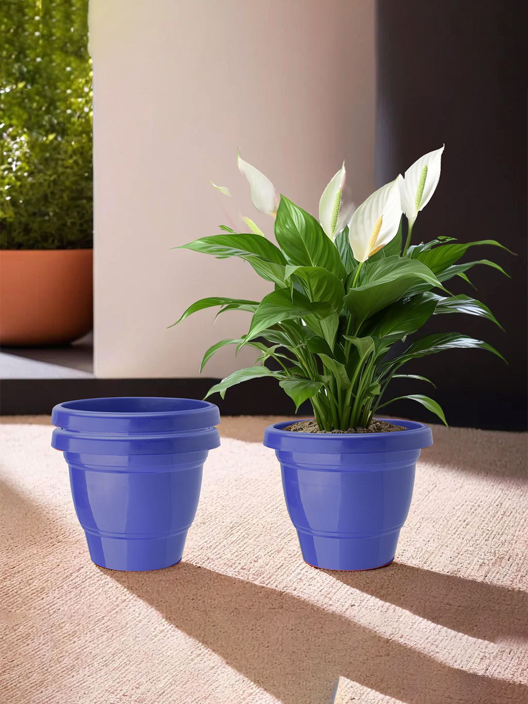 

Kuber Industries Blue 3 Pieces Durable Planters