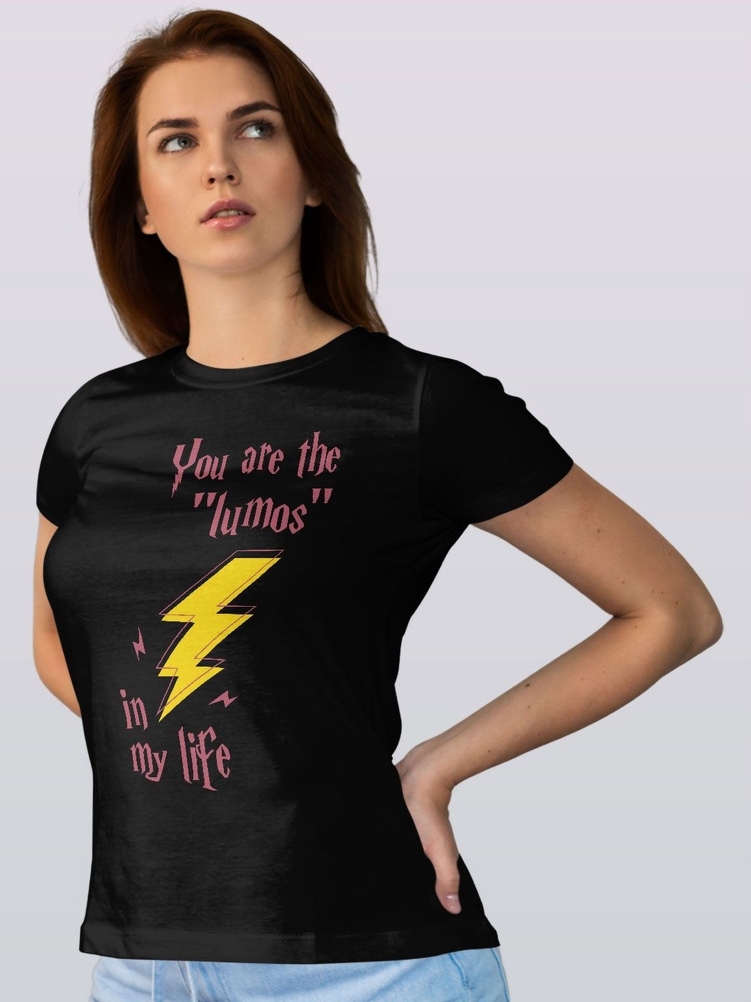 

macmerise Women Typography Printed T-shirt, Black