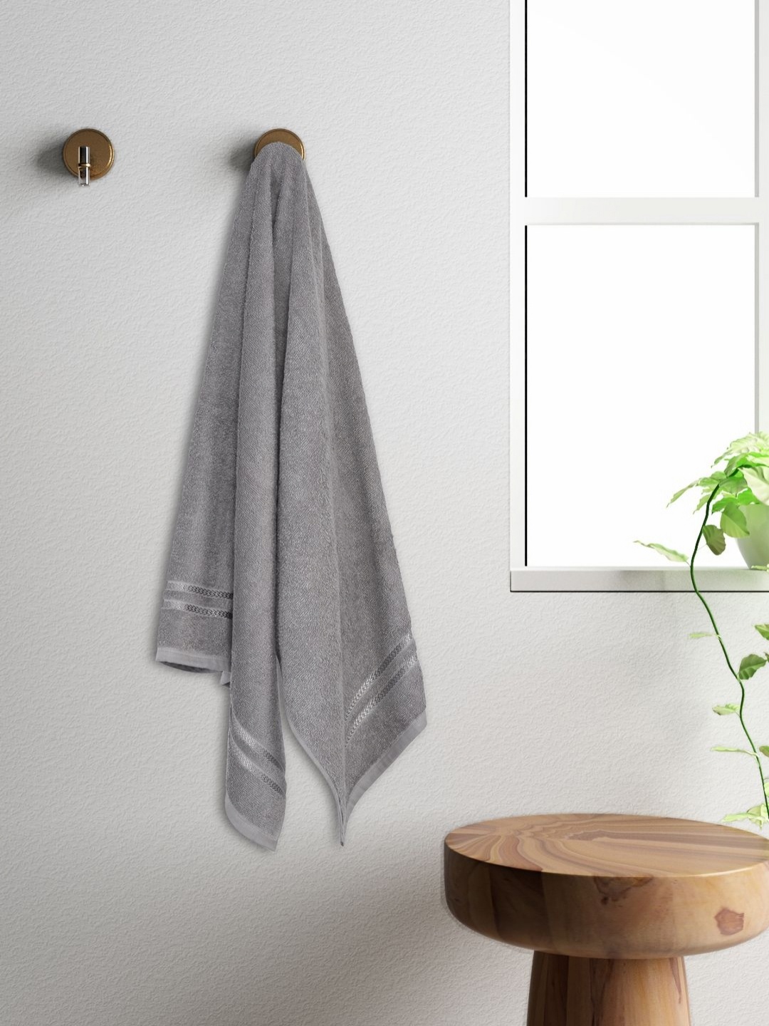 

Welspun Grey Pure Cotton 380 GSM Quick Absorbent Bath Towel
