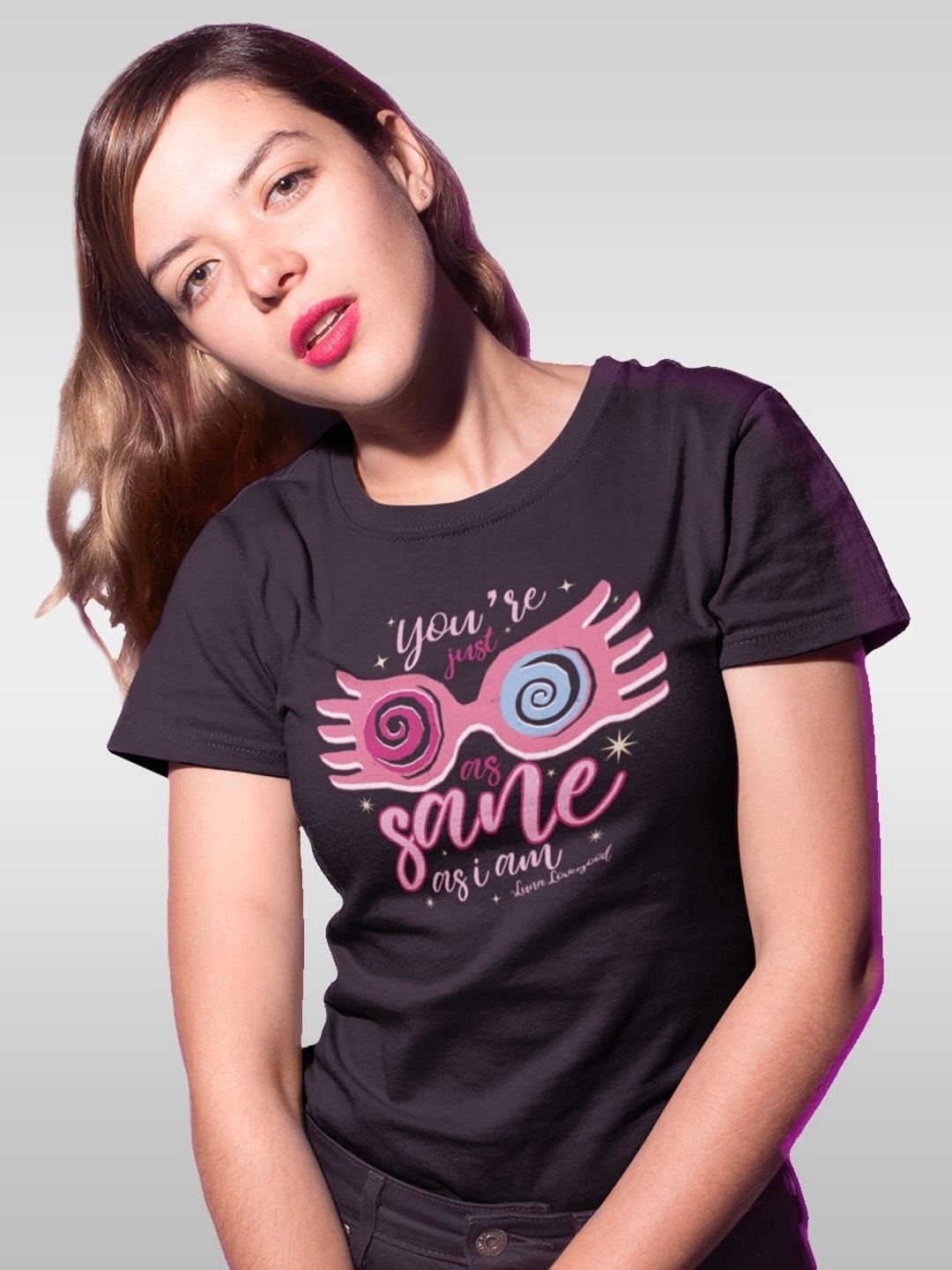 

macmerise Women Printed Applique T-shirt, Black