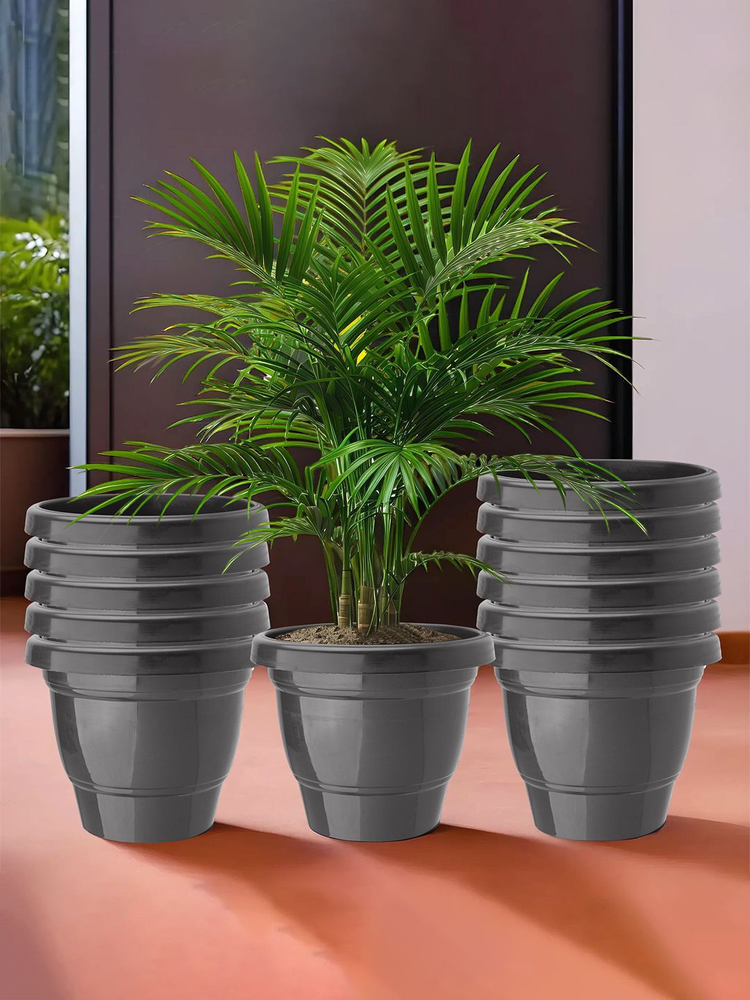 

Kuber Industries Black 12 Pieces Planters