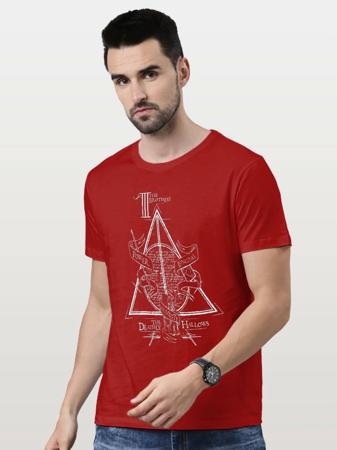 

macmerise Men Printed T-shirt, Red