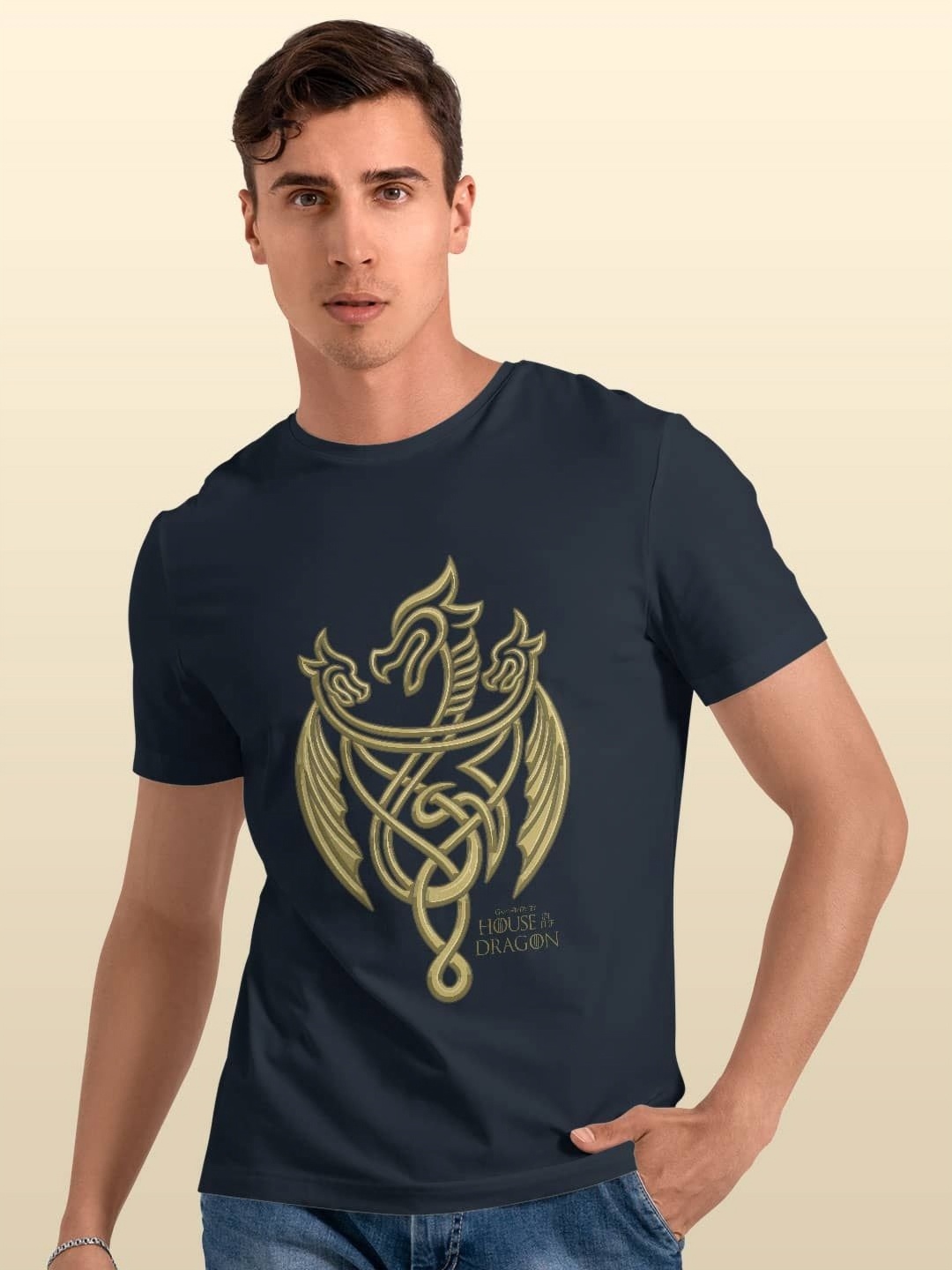 

macmerise Men Printed Extended Sleeves Pockets T-shirt, Blue