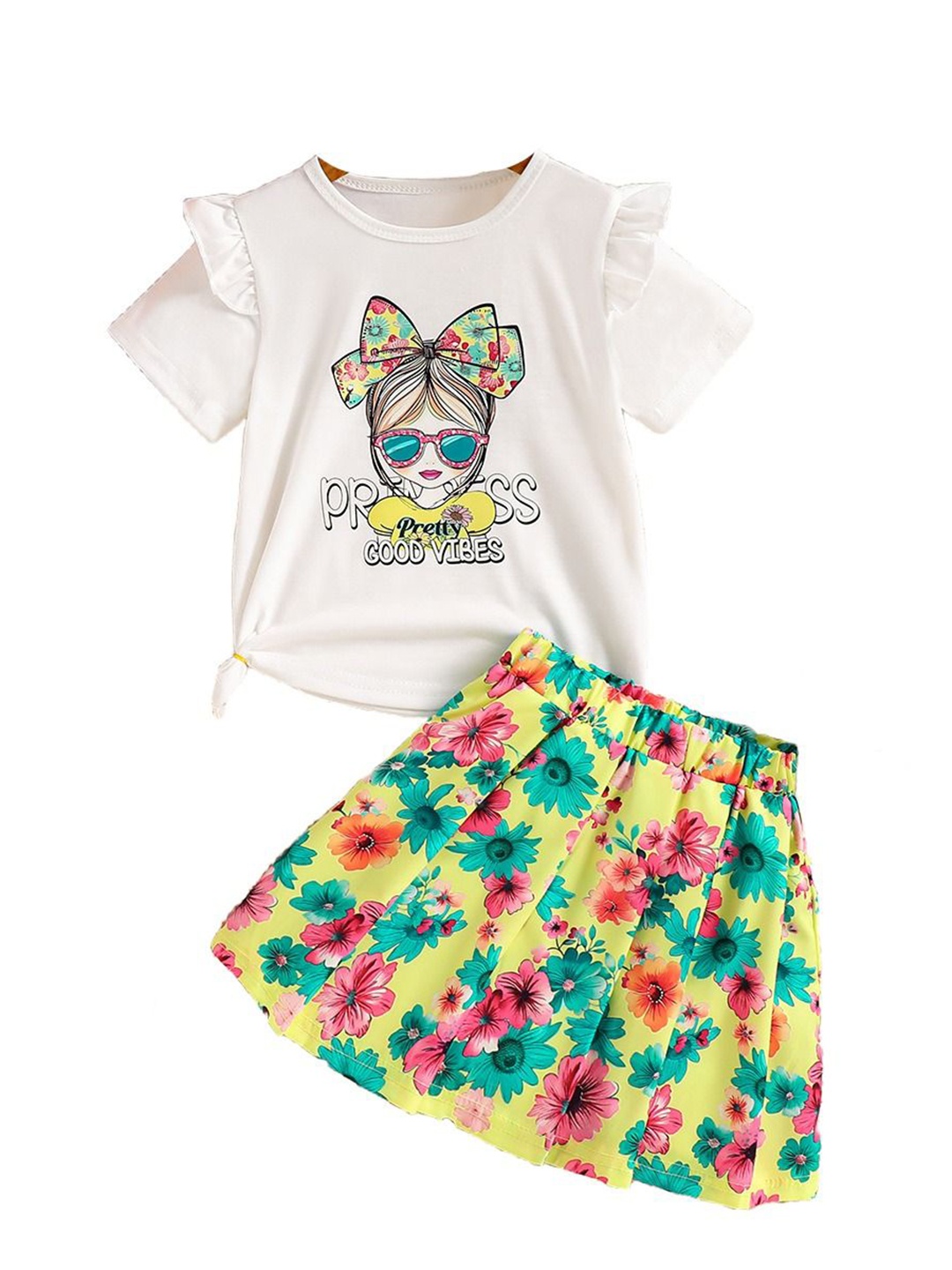 

StyleCast x Revolte Girls Printed T-shirt With Skirt, White