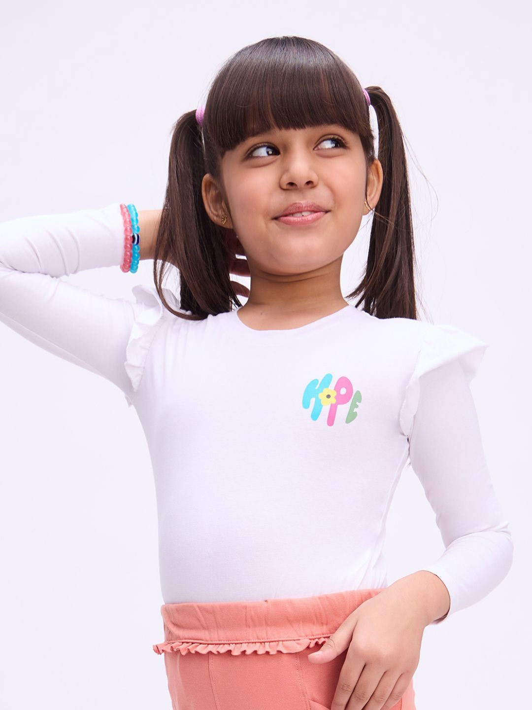 

Bombay High Ruffles Cotton Top, White