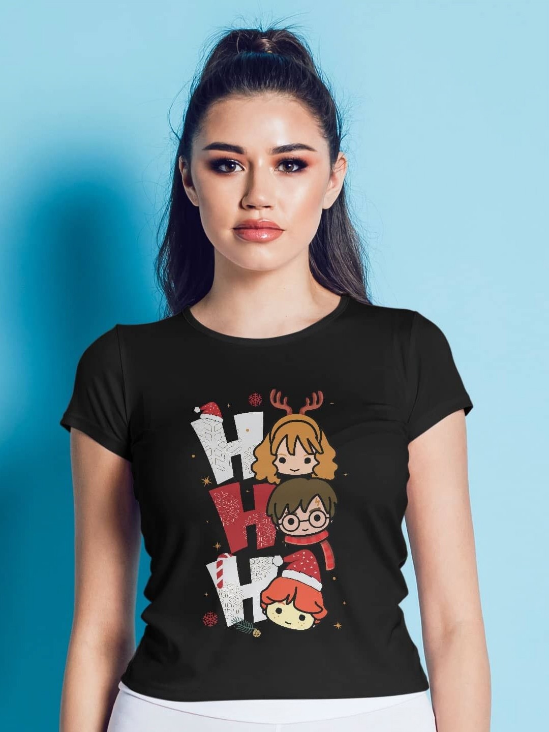 

macmerise Women Printed T-shirt, Black