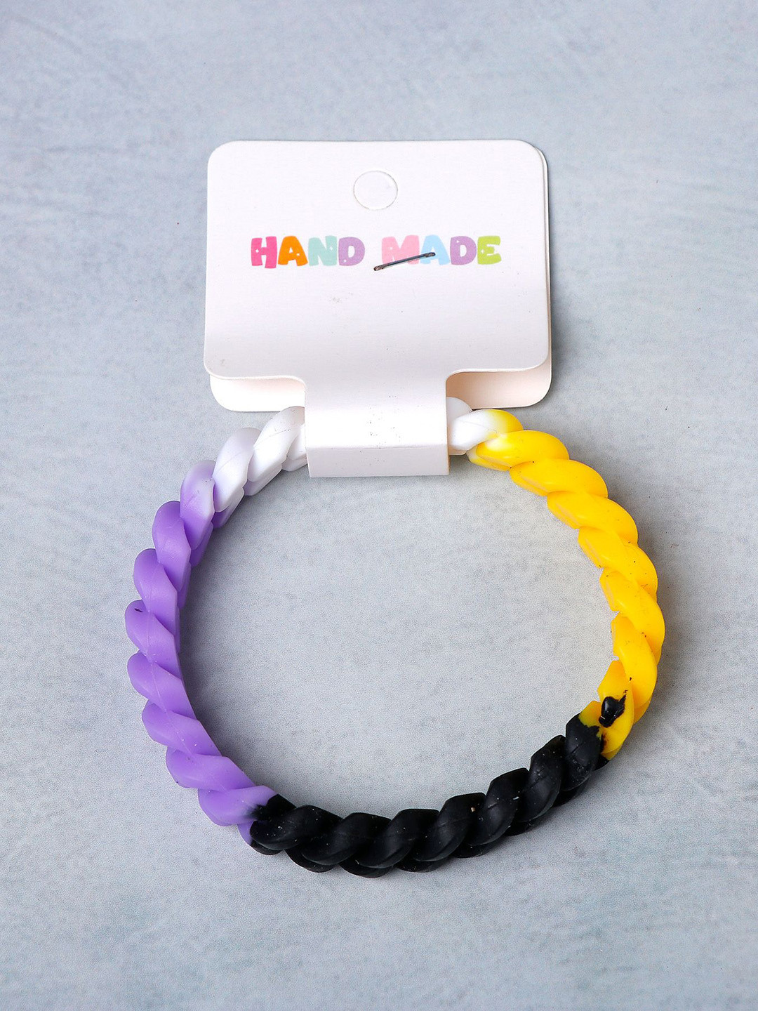 

Archies Interlocked Silicone Friendship Band, Black