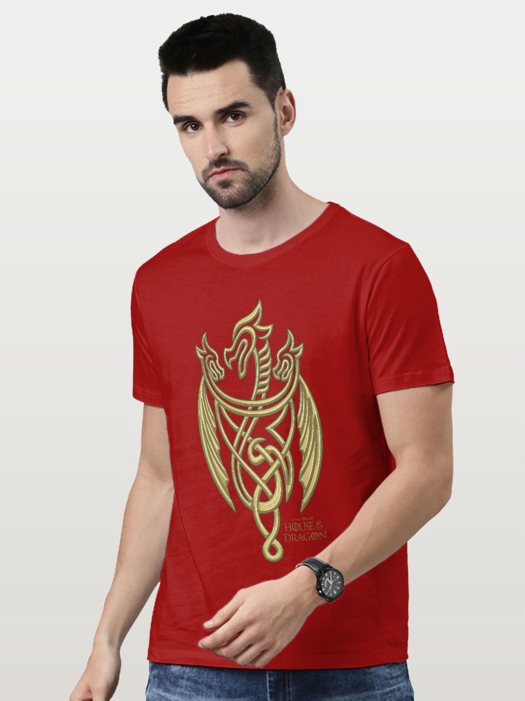 

macmerise Men Printed T-shirt, Red