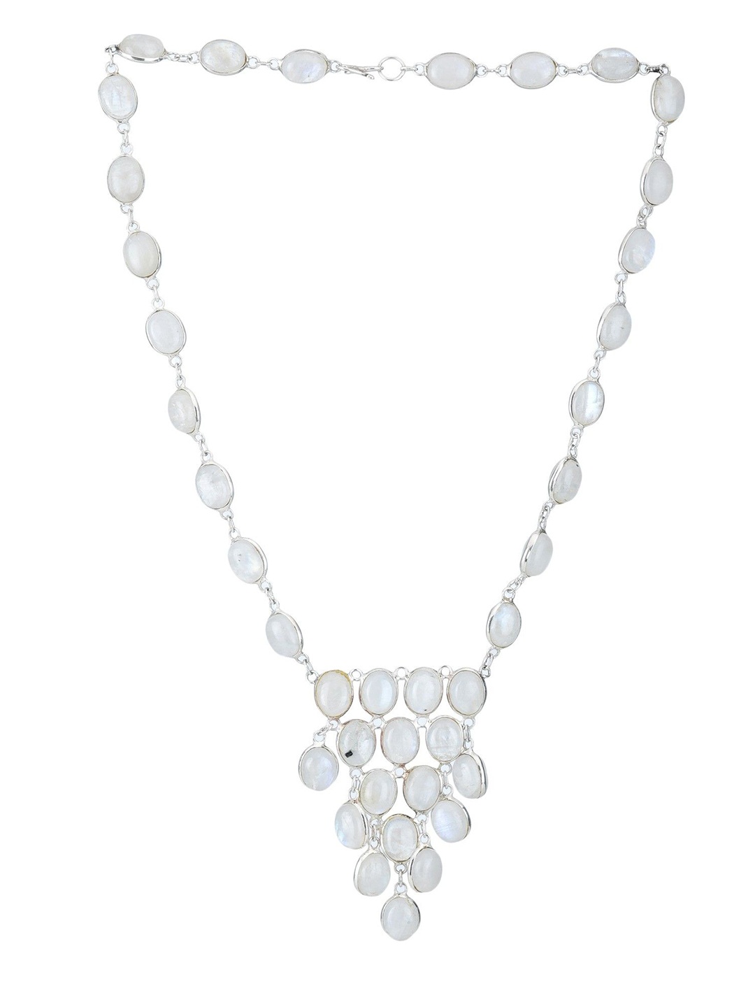 

Exotic India Multiple Bezel Stones Sterling Silver Necklace