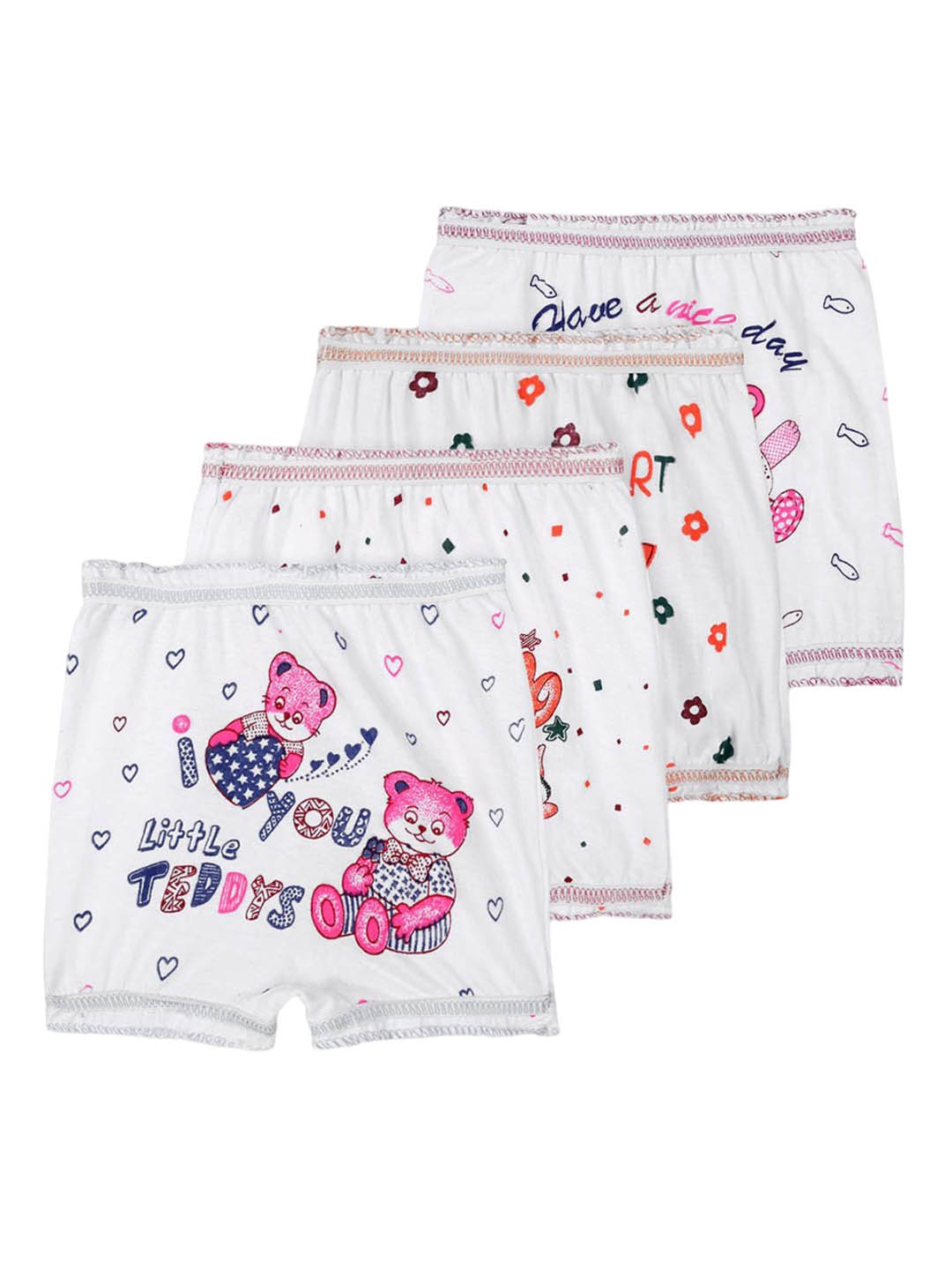 

BAESD Infants Pack Of 4 Printed Basic Briefs, White