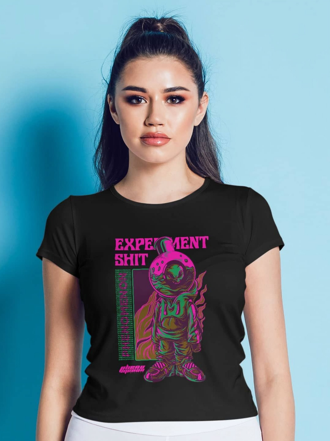 

macmerise Women Printed T-shirt, Black