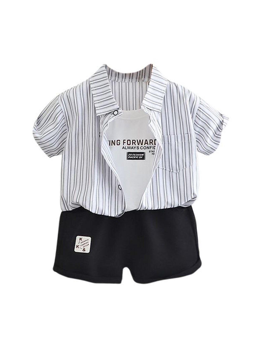 

StyleCast x Revolte Boys Printed Pure Cotton Shirt with Shorts, Blue