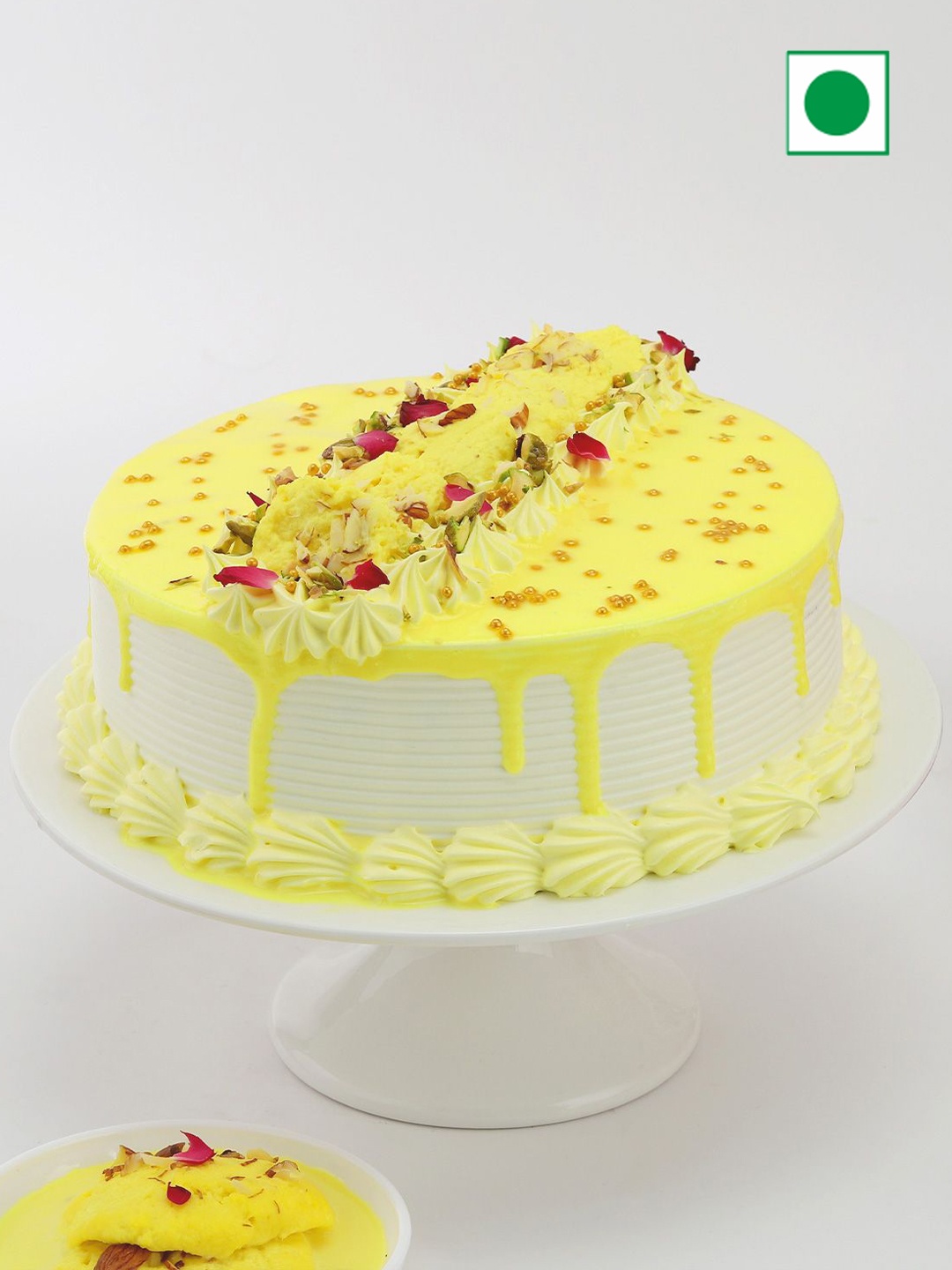 

IGP Rasmalai Flavor Eggless Round Cake- 500 g, Yellow