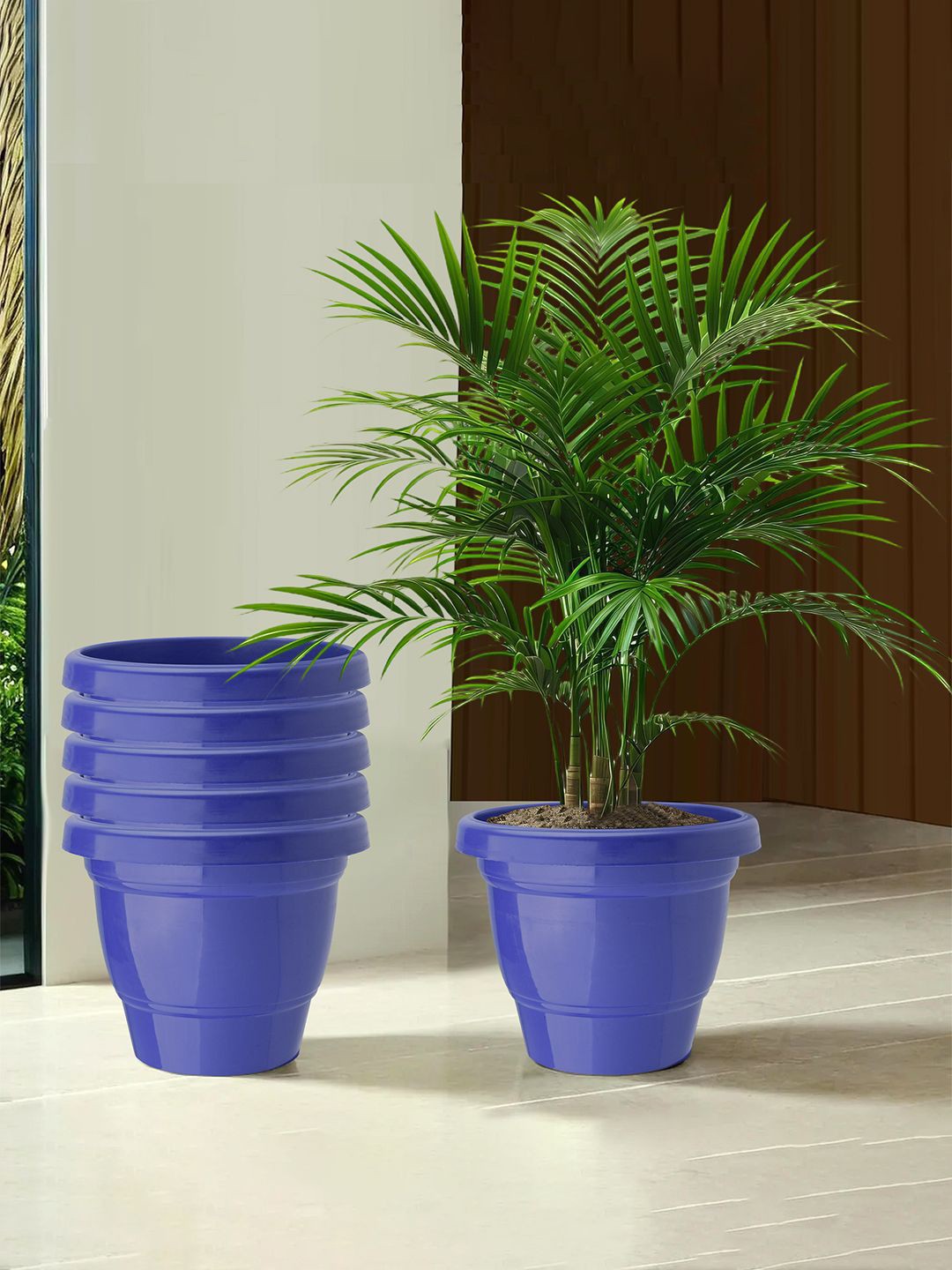 

Kuber Industries Blue 6 Pieces Lightweight Planters