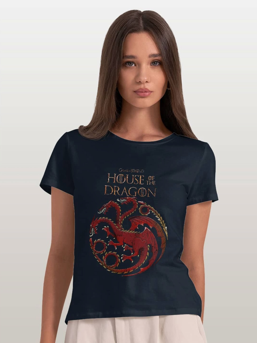 

macmerise Women Extended Sleeves Pockets T-shirt, Navy blue
