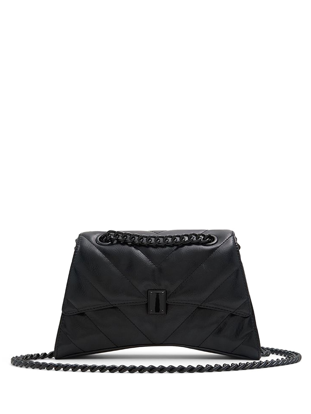 

ALDO Women Solid Structured Quilted Cross Body Bag, Black