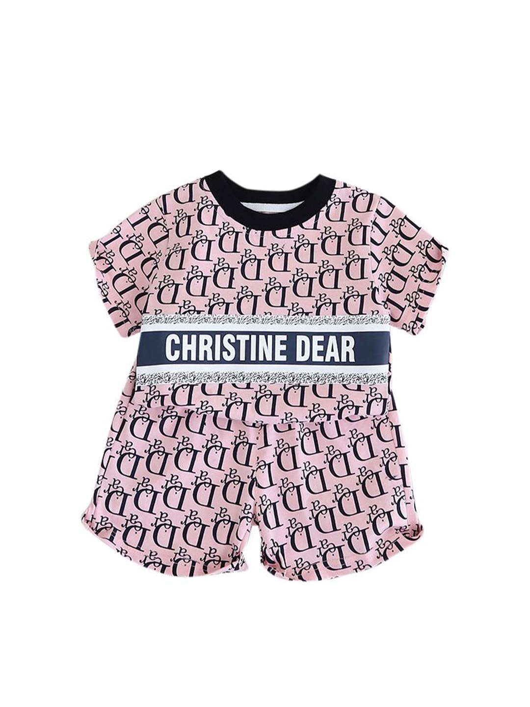 

StyleCast x Revolte Boys Printed Pure Cotton T-shirt with Shorts, Pink