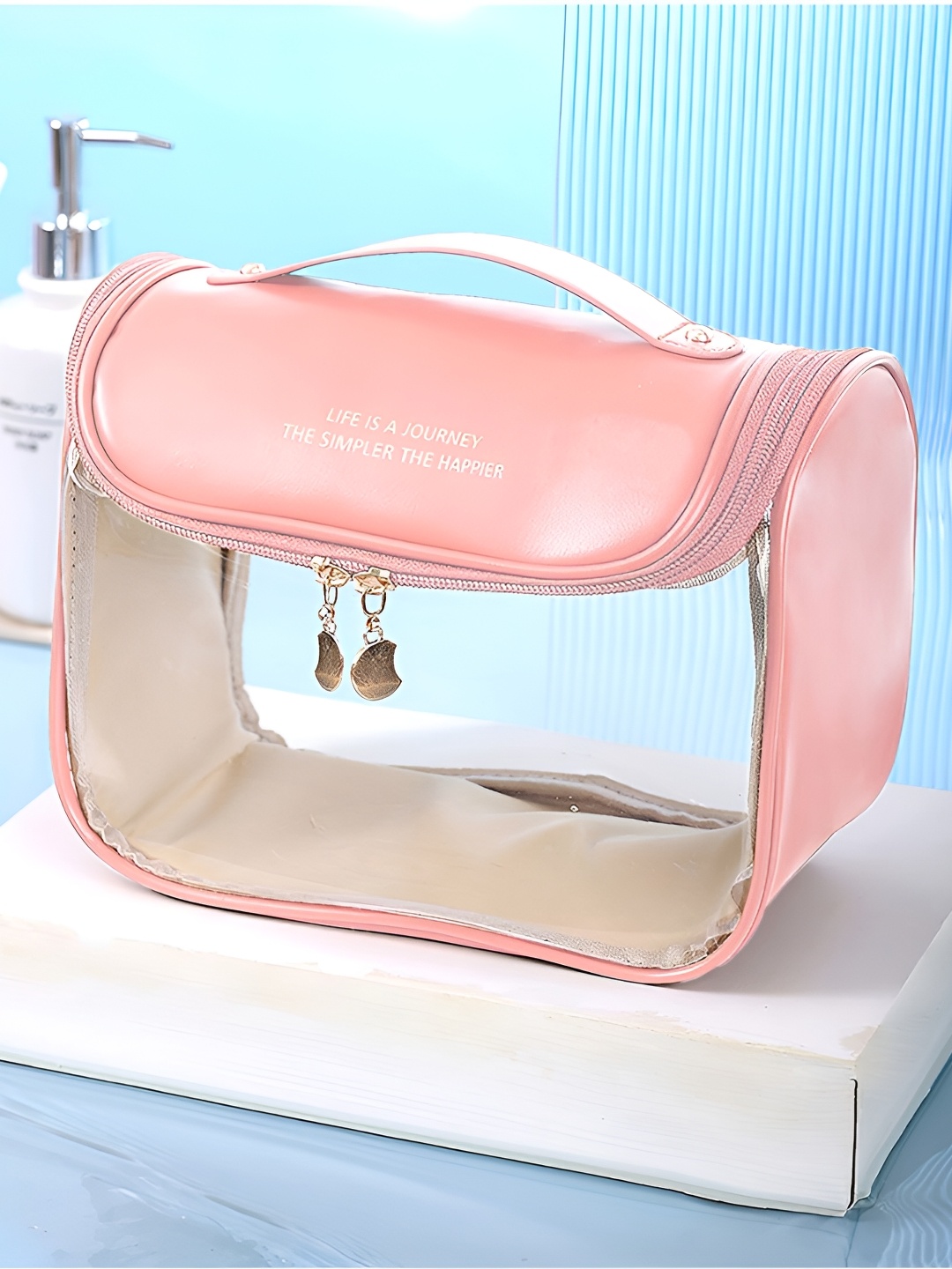 

Aura Pink Makeup Accessories Storage Bag