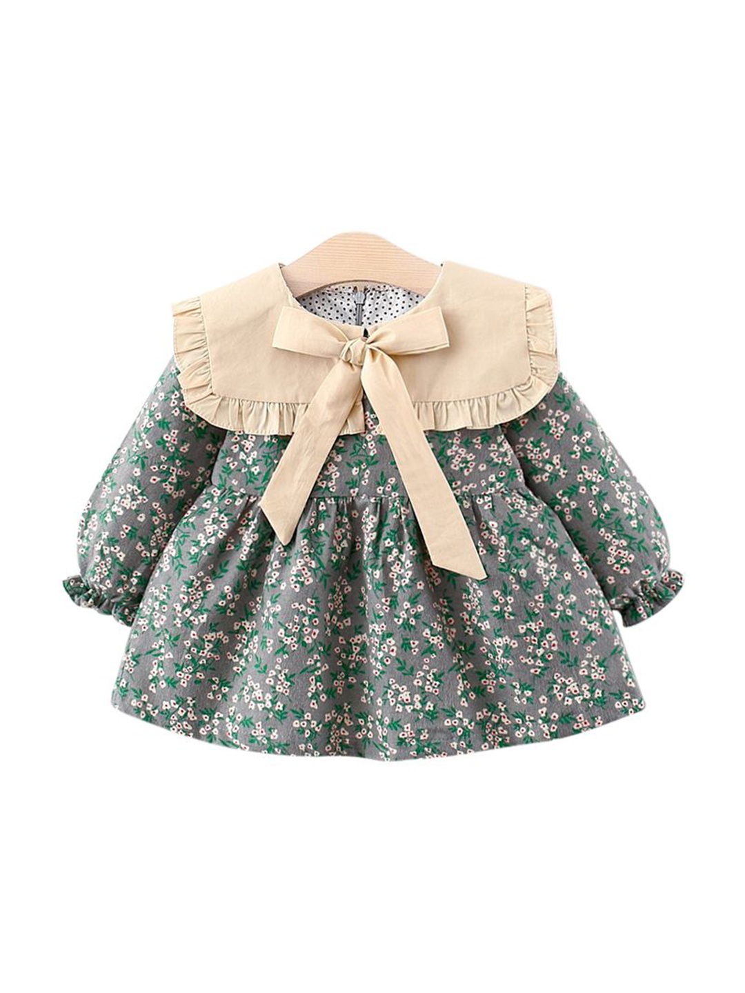 

StyleCast x Revolte Girls Floral Puff Sleeve Cotton Fit & Flare Mini Dress, Green