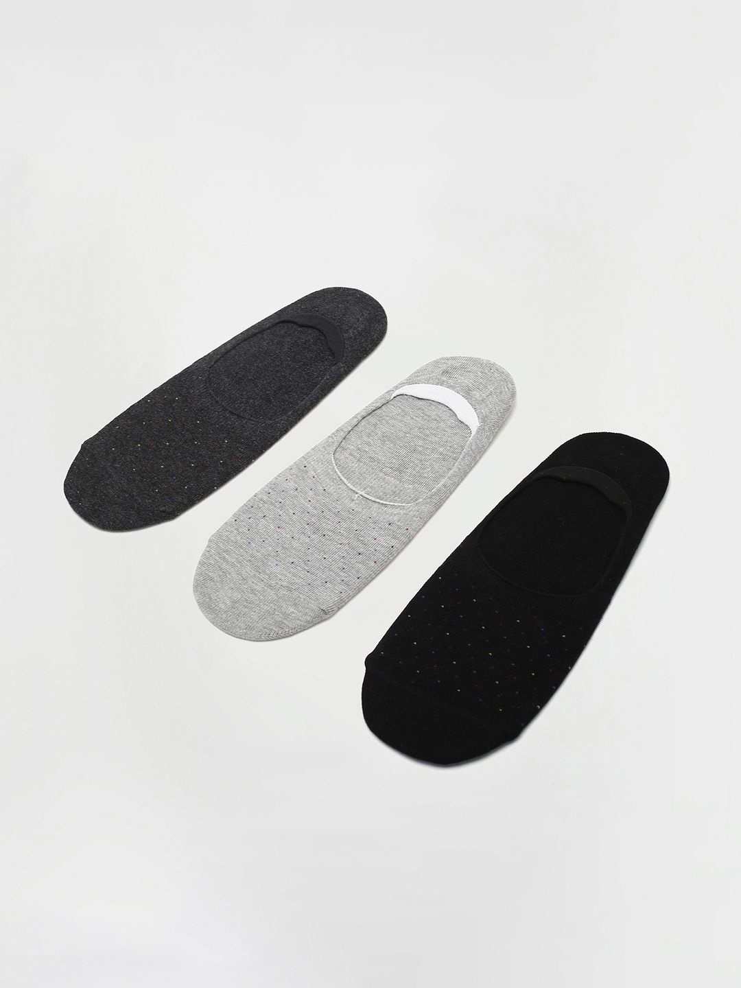 

max Men Pack Of 3 Patterned Shoe Liner Socks, Grey