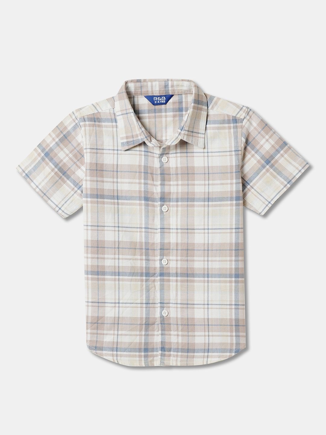 

R&B Boys Relaxed Tartan Checks Opaque Checked Casual Shirt, Multi