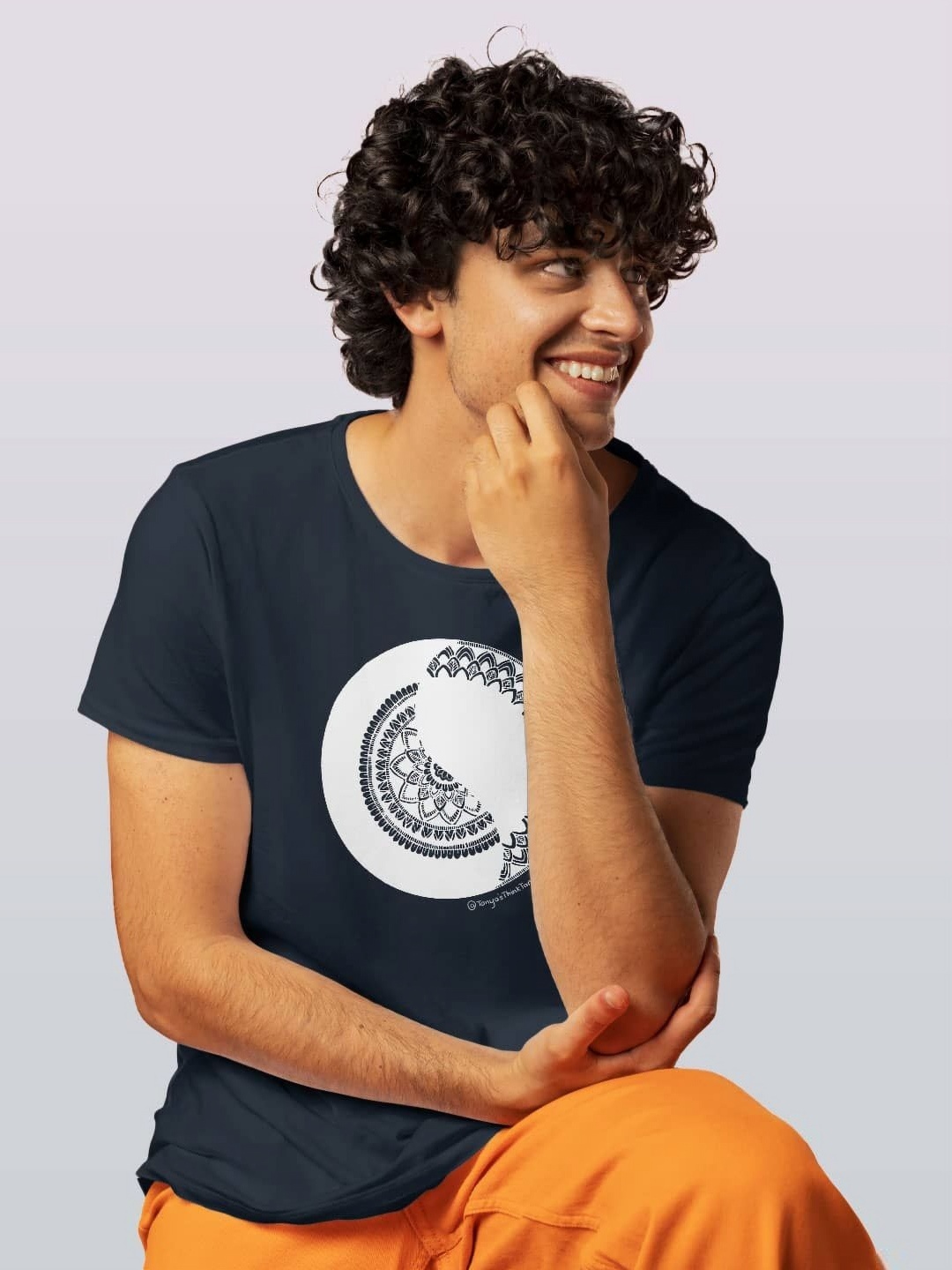 

macmerise Men Colourblocked Raw Edge T-shirt, Blue