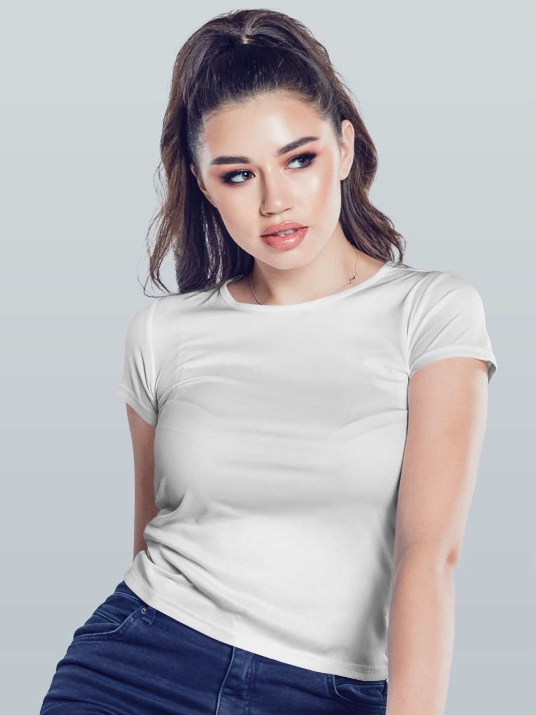 

macmerise Women Typography Printed Polo Collar Applique T-shirt, White