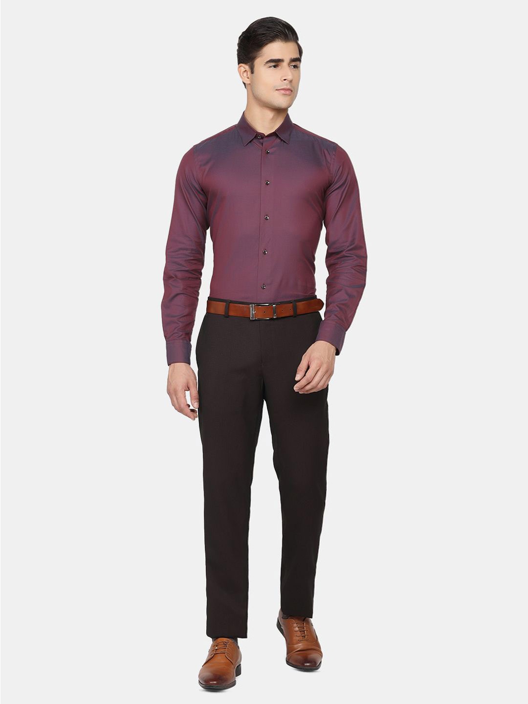 

Blackberrys Men Slim Fit Opaque Formal Shirt, Maroon