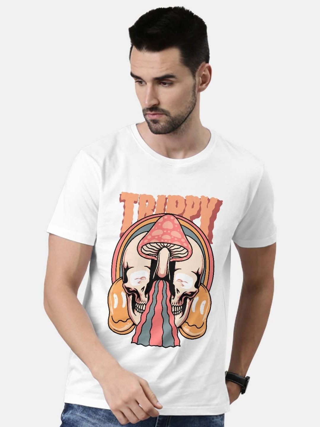 

macmerise Men Printed T-shirt, White