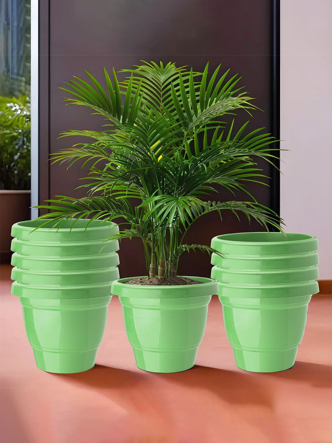 

Kuber Industries Green 10 Pieces 2-Layer Planters