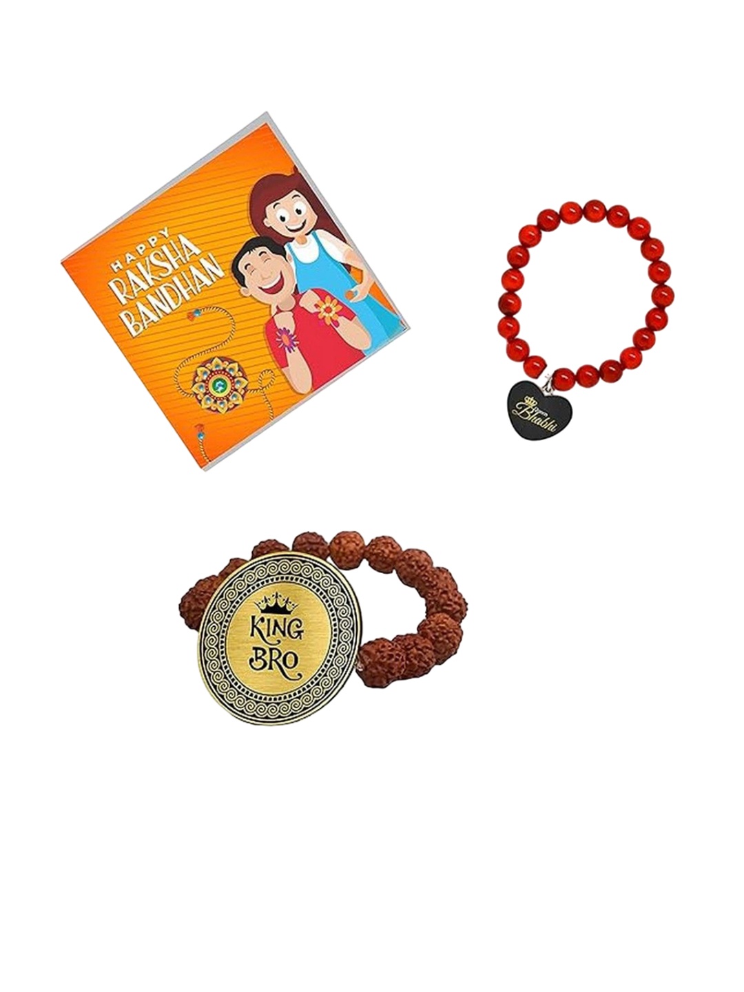 

THEYAYACAFE Boys Set Of 2 Elasticated Rakhi with Roli Tika, Red