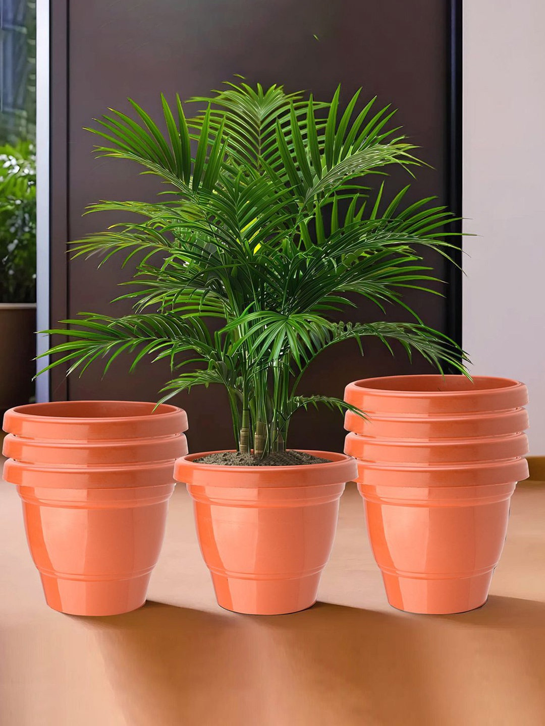 

Kuber Industries Orange-Coloured 8 Pieces 2-Layer Planters