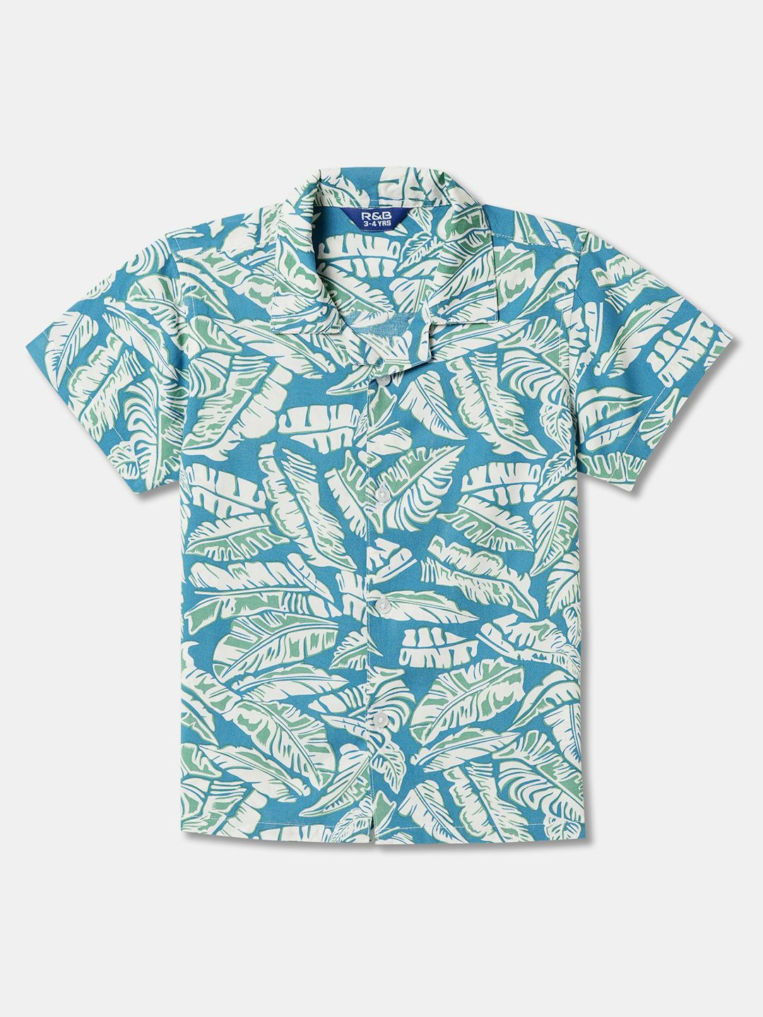 

R&B Boys Relaxed Opaque Printed Casual Shirt, White