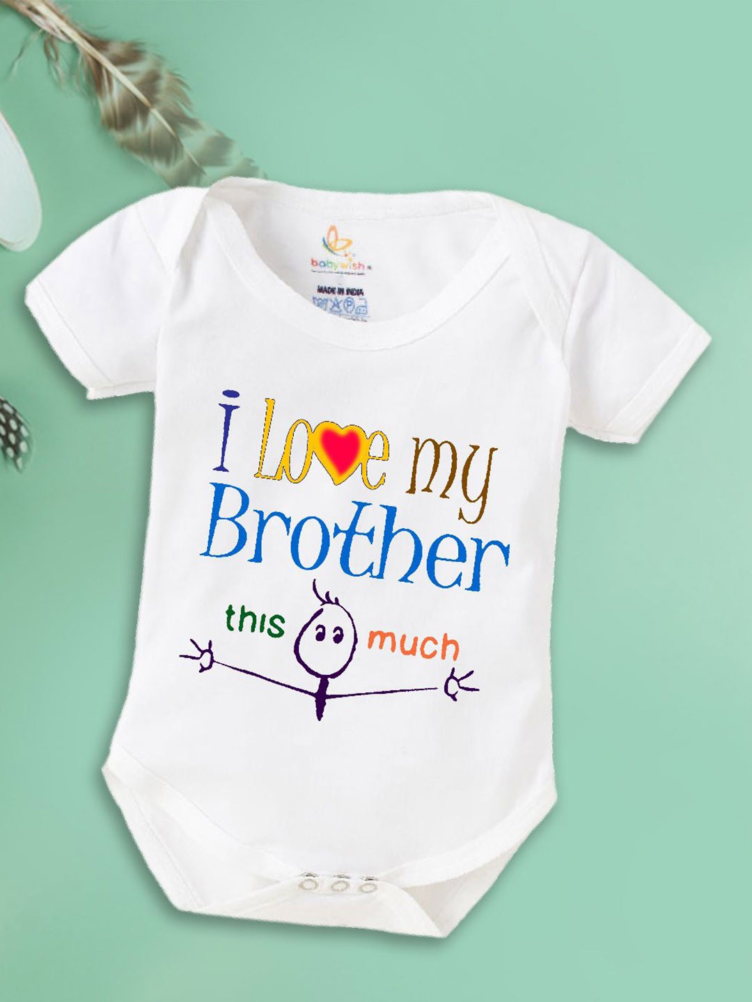 

Babywish Infants Printed Cotton Bodysuit, White