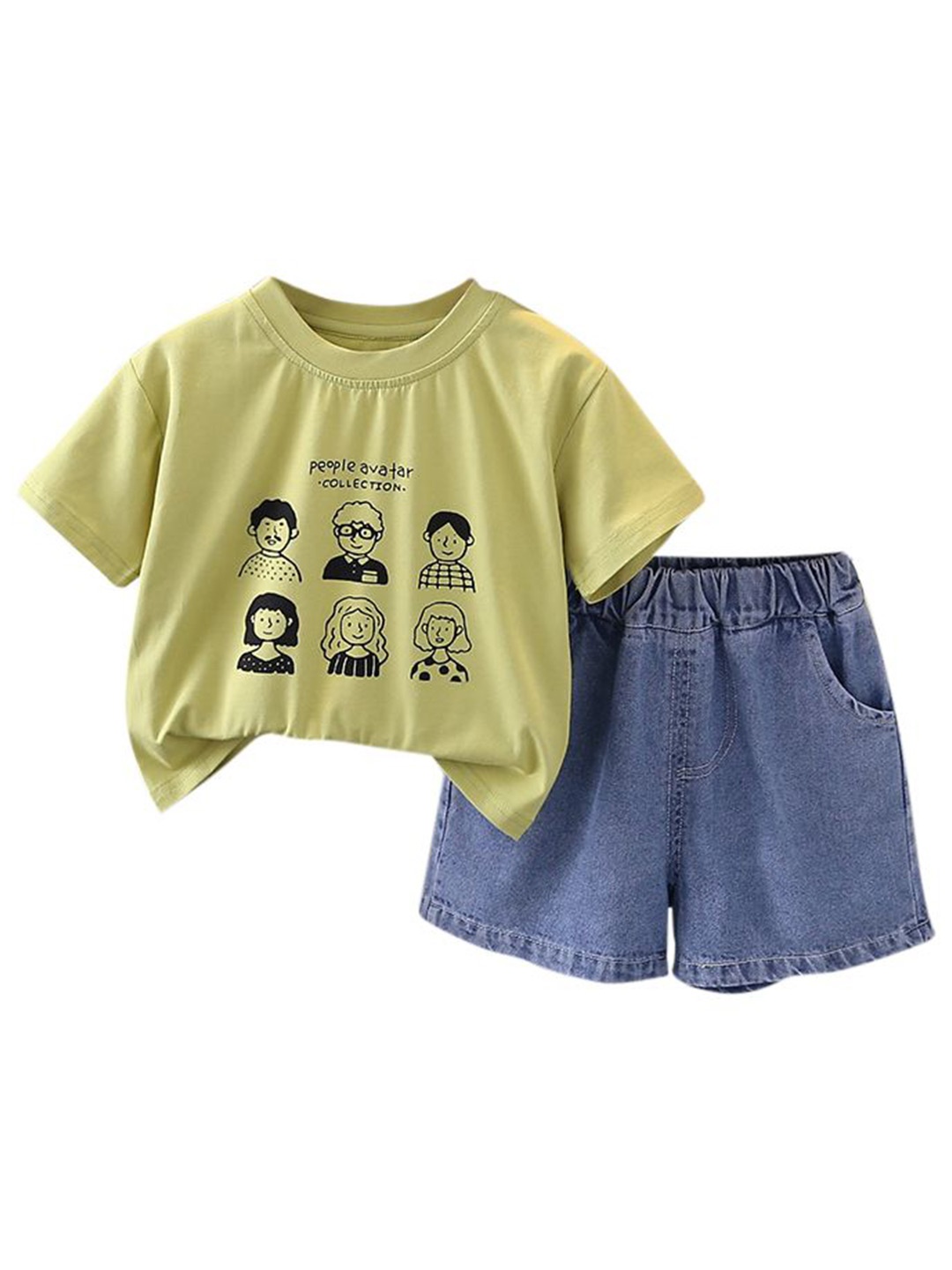 

StyleCast x Revolte Boys Printed Pure Cotton T-shirt With Shorts, Green