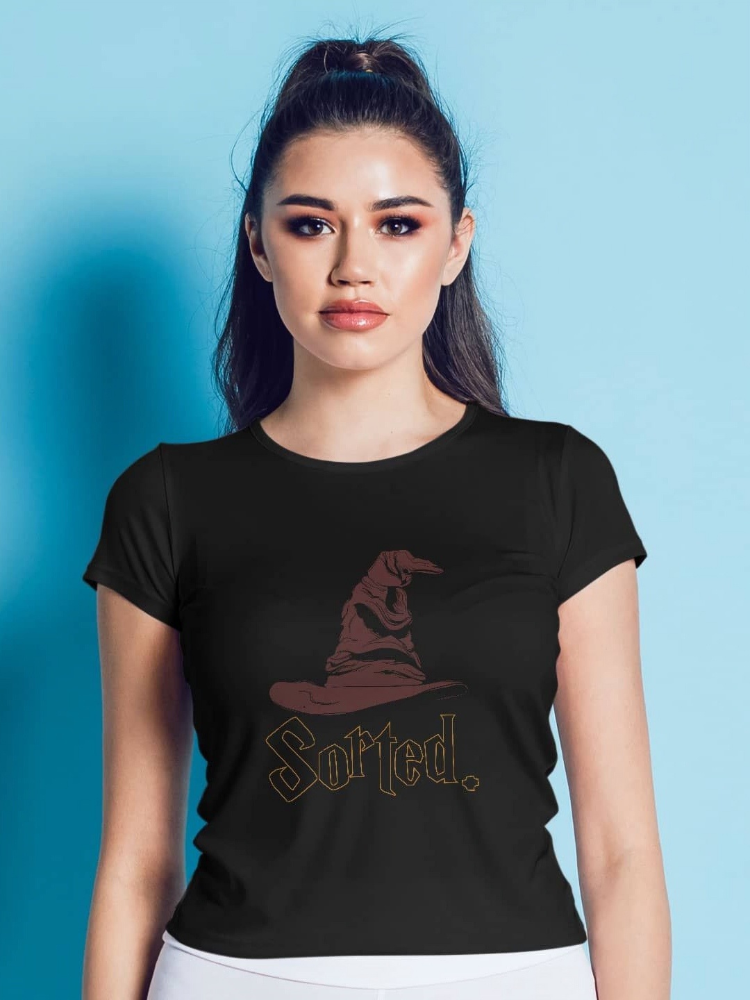

macmerise Women Printed T-shirt, Black