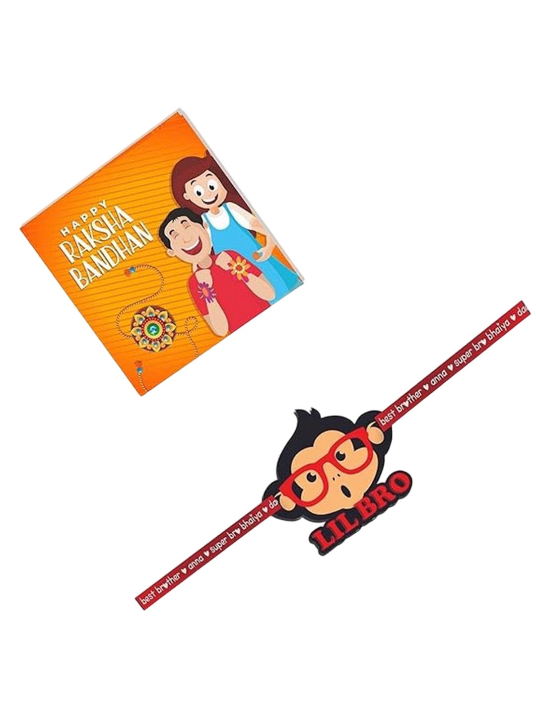

THEYAYACAFE Boys Thread Rakhi with Roli Tika, Red