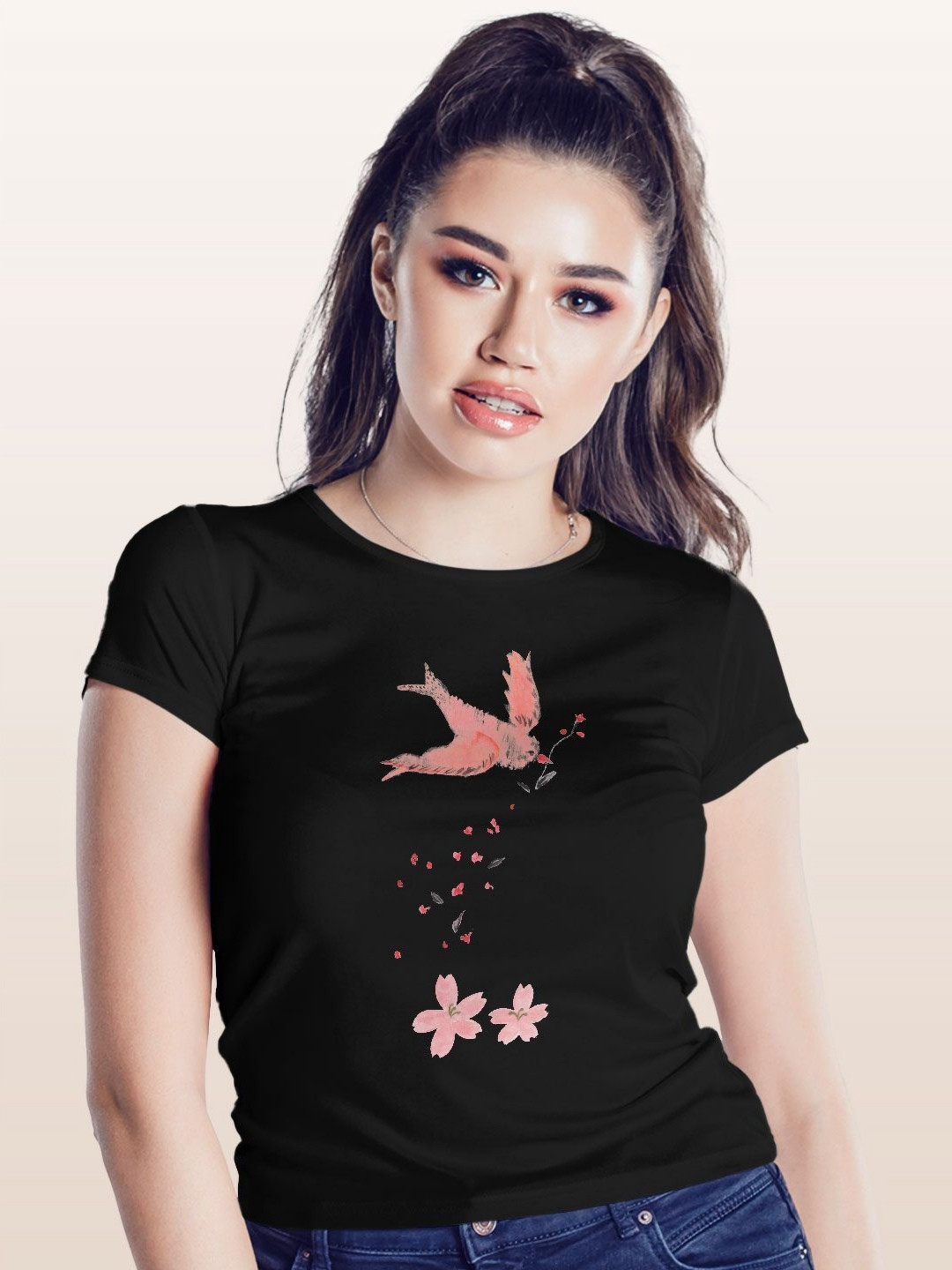 

macmerise Women Pockets T-shirt, Black