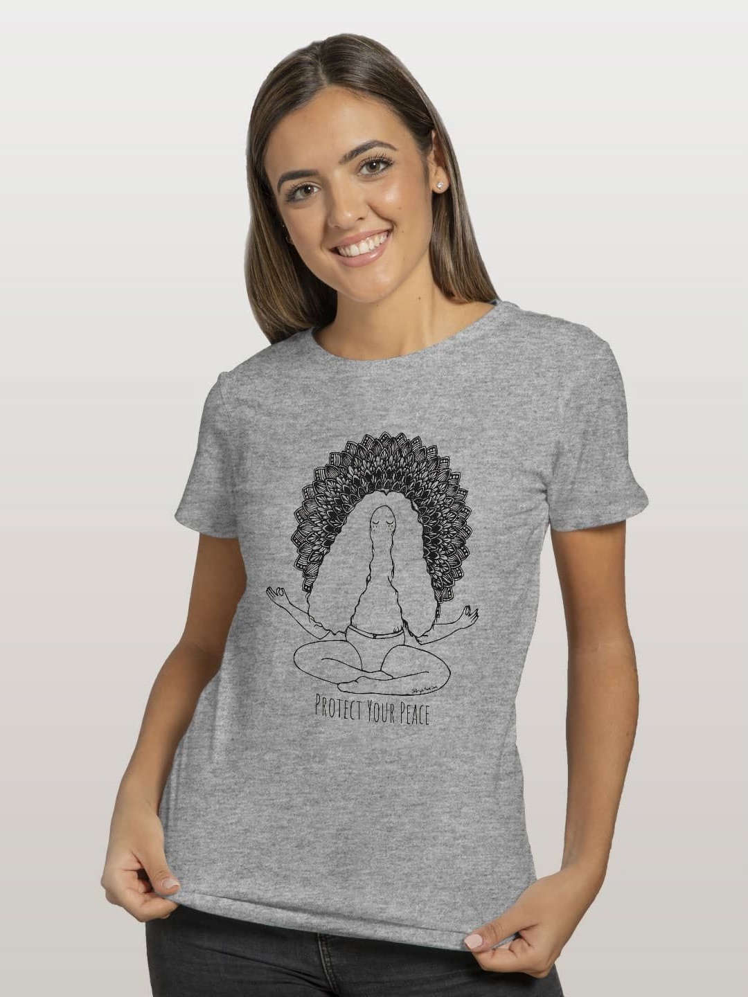 

macmerise Women Typography Printed T-shirt, Grey