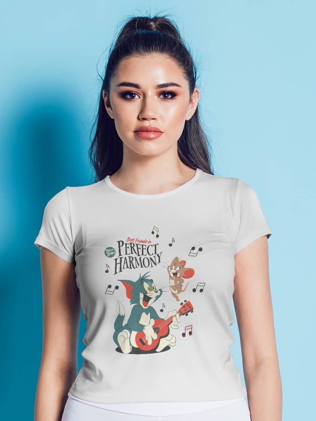 

macmerise Women Printed Applique T-shirt, White