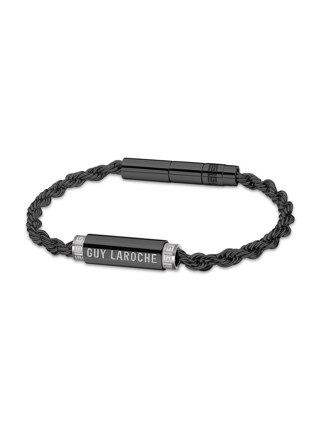 

Guy Laroche Marcel Men Stainless Steel Wraparound Bracelet, Black