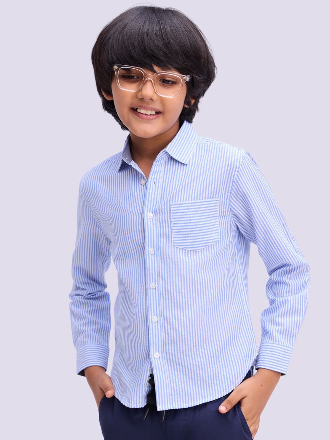 

Bombay High Boys Standard Bengal Stripes Opaque Striped Casual Shirt, Blue