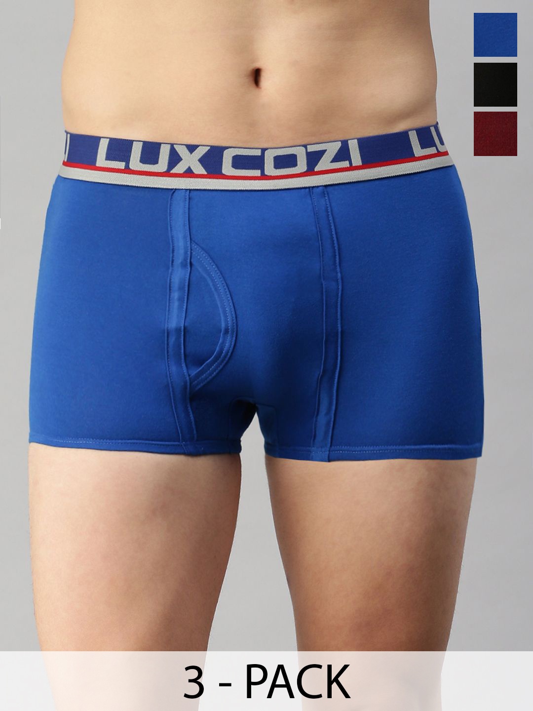 

Lux Cozi Men Pack Of 3 Pure Cotton Assorted Trunks COZI_GLO_MINI_TRNK_ASST1_3PC