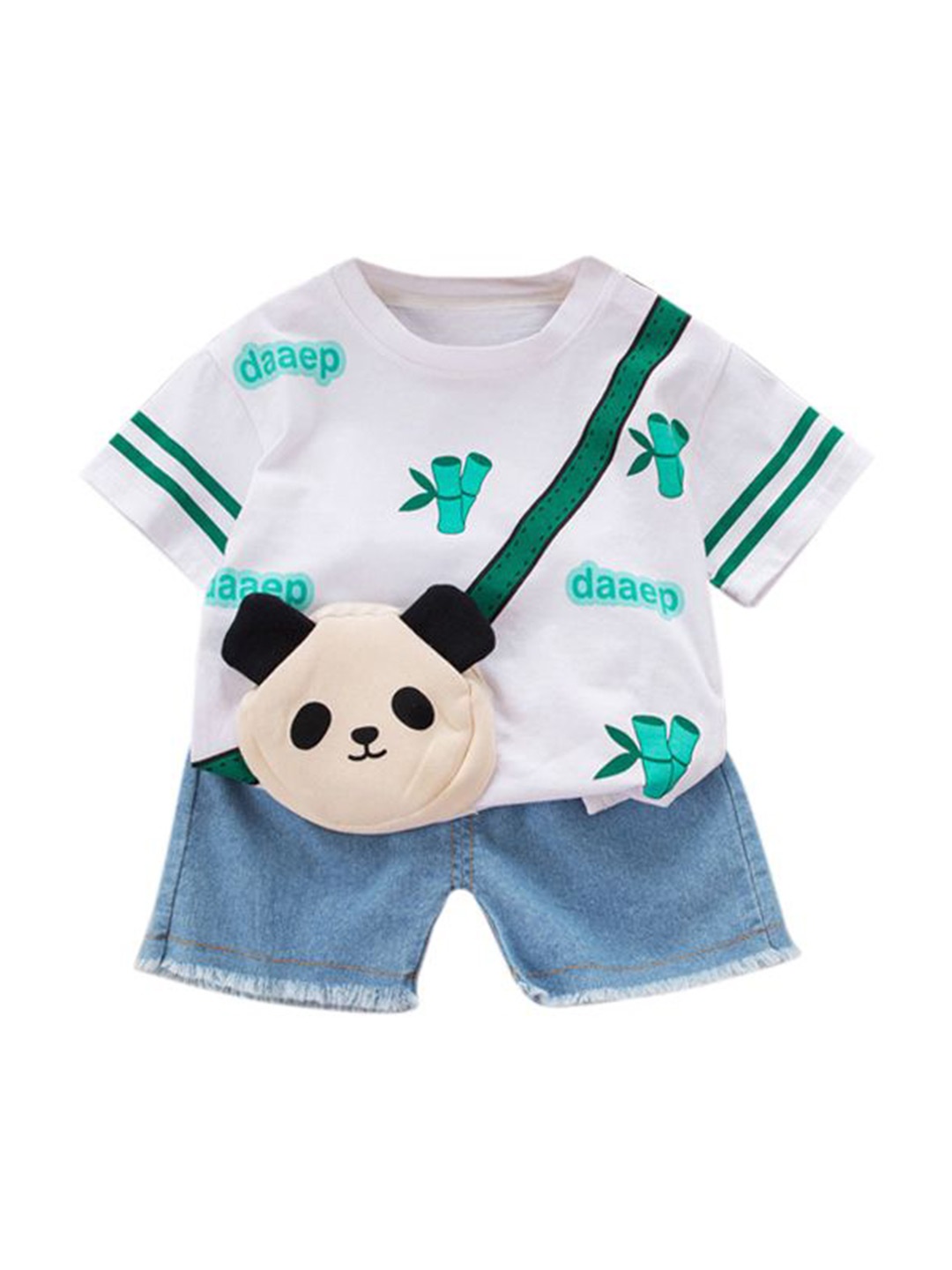

StyleCast x Revolte Boys Printed Pure Cotton T-shirt With Short, White