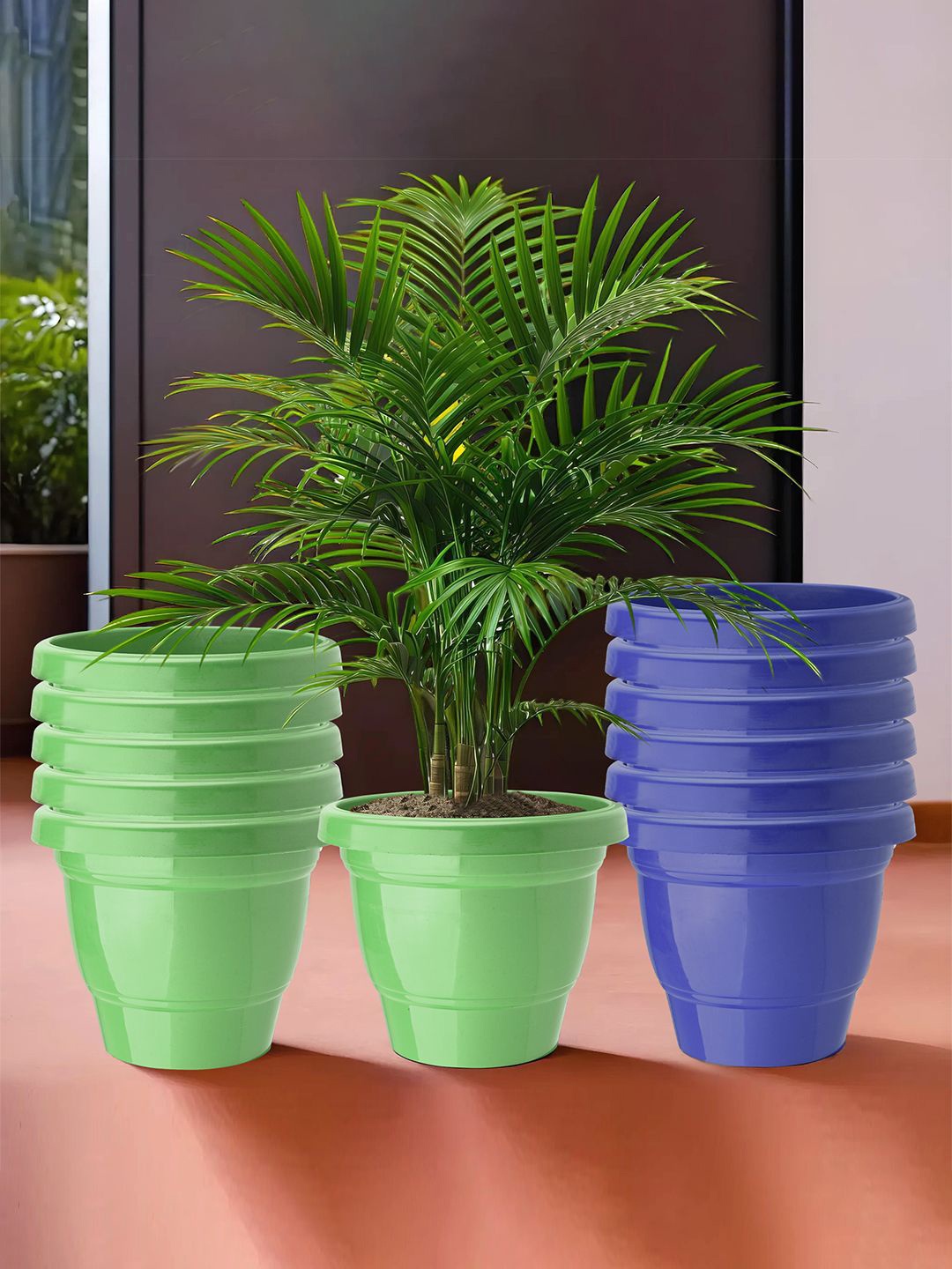 

Kuber Industries Blue & Green 12 Pieces Planters