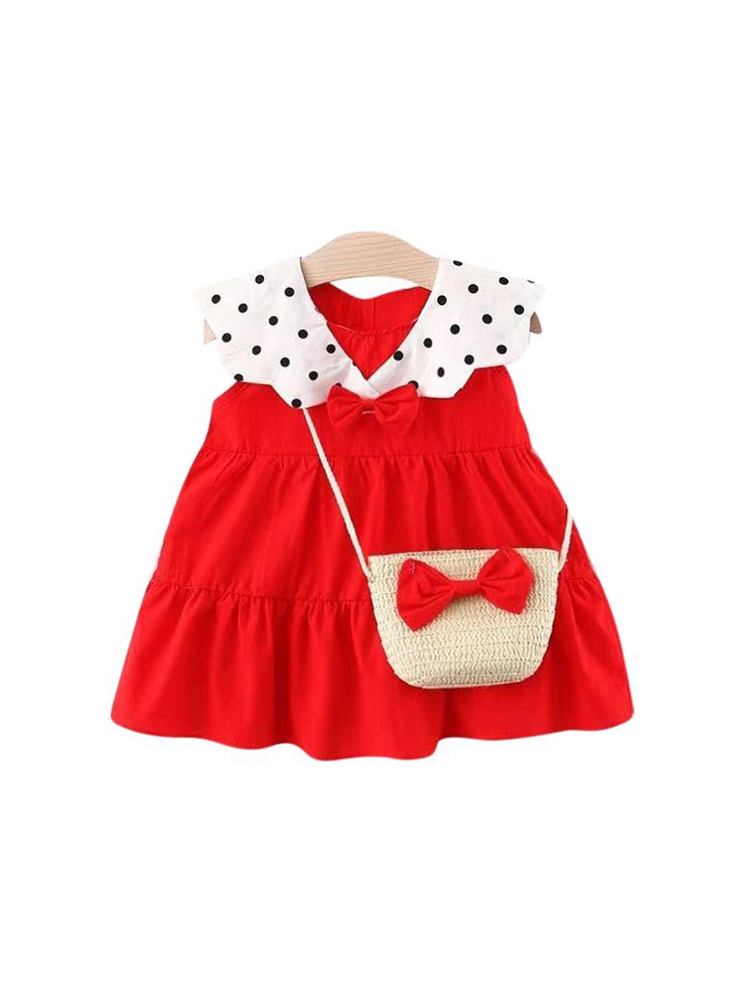 

StyleCast x Revolte Girls Georgette A-Line Dress Eith Bow Detail, Red