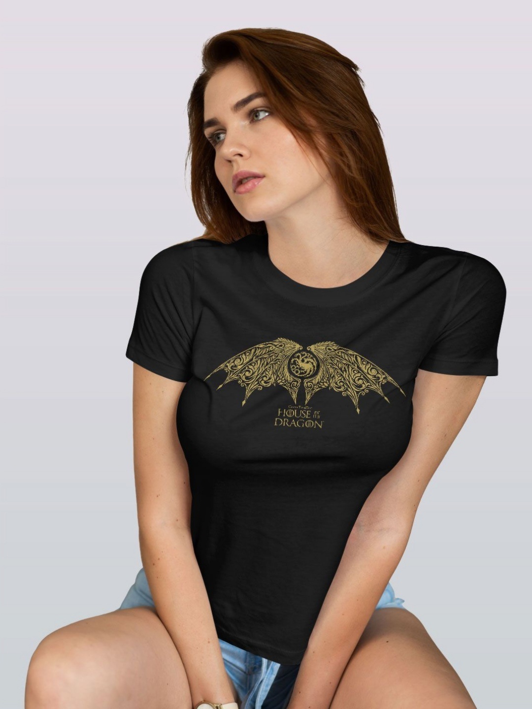 

macmerise Women Typography Printed T-shirt, Black